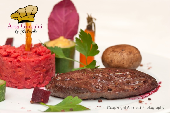 Arta gustului, Carne, Filé de strut caramel cu puré din dovleac risotto si sos din sfecla rosie si legume, Gabriella Pascaru Bisi, strut, filè, Gourmet de Strut