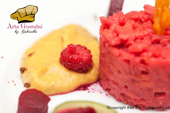 Arta gustului, Carne, Filé de strut caramel cu puré din dovleac risotto si sos din sfecla rosie si legume, Gabriella Pascaru Bisi, strut, filè, Gourmet de Strut