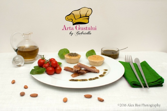 Arta gustului, Flan din telina coapta cu filé de hering afumat sos din busuioc cu migdale si untisor, Gabriella Pascaru Bisi, Hering Afumat, Ocean Fish, Peste