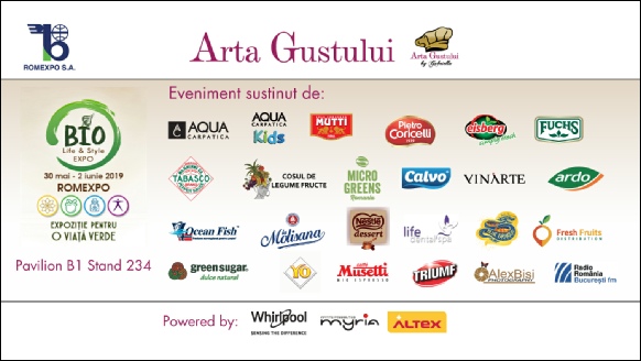 Gabriella Pascaru Bisi, Arta Gustului,  Ambassador Real Food Romania,Ambassador Whirpool, Ambassador Myria, Stil de viata sanatos la Arta Gustului la Bio Life & Style 2019, 30 Mai si 2 Iunie, Romexpo, Bucuresti
