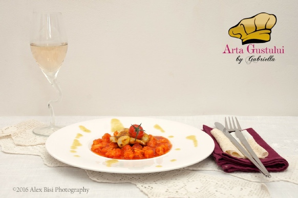 Arta gustului, Cod de Alaska, Creveti Vannamei, Gabriella Pascaru Bisi, Ocean Fish, Peste, Preparate Gourmet, Ragù din creveti cu filé de cod din Alaska, Retete din peste
