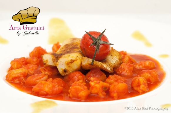 Arta gustului, Cod de Alaska, Creveti Vannamei, Gabriella Pascaru Bisi, Ocean Fish, Peste, Preparate Gourmet, Ragù din creveti cu filé de cod din Alaska, Retete din peste