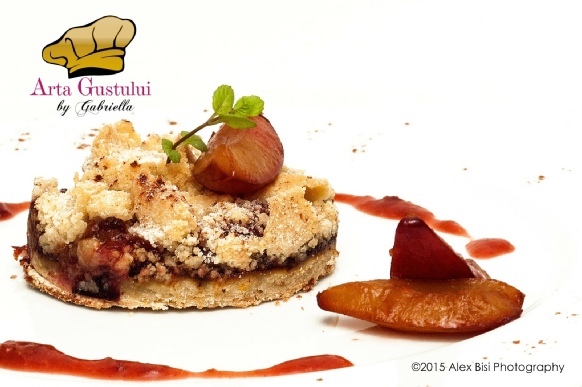 Arta gustului, Campanie Dulce si sanatos, cu magiunul de prune Topoloveni, Desert, Gabriella Pascaru Bisi, Magiun Topoloveni, Sonimpex, Streuselkuchen sau tortul contesei à la Gabriella