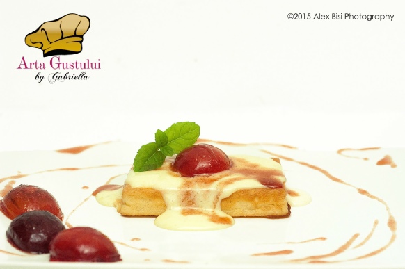 Arta gustului, Desert, Gabriella Pascaru Bisi, Rosé Terase Danubiene Vinarte, Waffle cu crema si prune caramelate