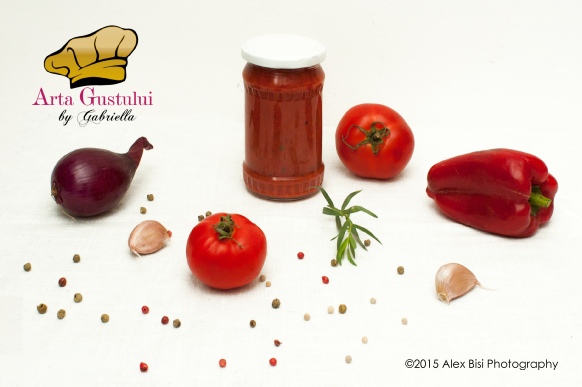 Crema din ardei capia cu ceapa si usturoi caramelizate Arta Gustului, gabriella Pascaru Bisi, conserve, Crema din ardei capia cu ceapa si usturoi caramelizate