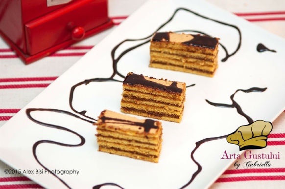 Arta gustului, Desert, dulciuri, Foietaj cu miere de albine si creme ganache ciocolata si cafea cu Cognac, Gabriella Pascaru Bisi, Hobby Chef, Vesela Hobby Chef