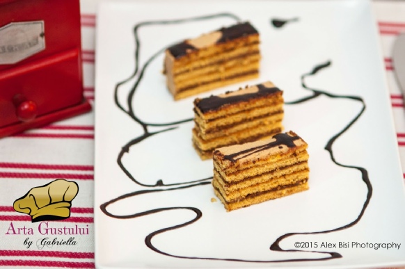 Arta gustului, Desert, dulciuri, Foietaj cu miere de albine si creme ganache ciocolata si cafea cu Cognac, Gabriella Pascaru Bisi, Hobby Chef, Vesela Hobby Chef