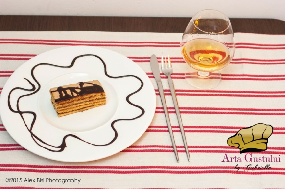 Arta gustului, Desert, dulciuri, Foietaj cu miere de albine si creme ganache ciocolata si cafea cu Cognac, Gabriella Pascaru Bisi, Hobby Chef, Vesela Hobby Chef