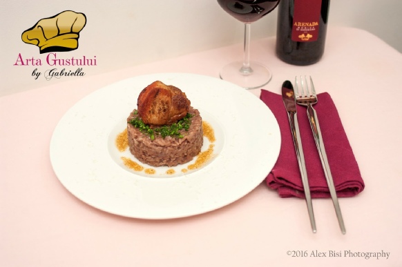 Medalioane trase in unt cu trufe pe pat de risotto Arenada Arenada Dolianova, Arta gustului, Carne, Gabriella Pascaru Bisi, Medalioane trase in unt cu trufe pe pat de risotto Arenada, Meggle, risotto, Risotto Arenada, Unt cu trufe Meggle