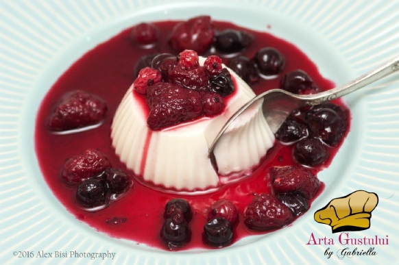 Arta gustului, Desert, Desert rapid, Gabriella Pascaru Bisi, Meggle, Panna cotta cu sos din fructe rosii cu vin rosu si ghimbir, Panna Cotta Meggle