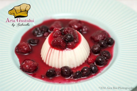 Arta gustului, Desert, Desert rapid, Gabriella Pascaru Bisi, Meggle, Panna cotta cu sos din fructe rosii cu vin rosu si ghimbir, Panna Cotta Meggle