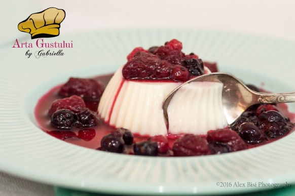 Arta gustului, Desert, Desert rapid, Gabriella Pascaru Bisi, Meggle, Panna cotta cu sos din fructe rosii cu vin rosu si ghimbir, Panna Cotta Meggle