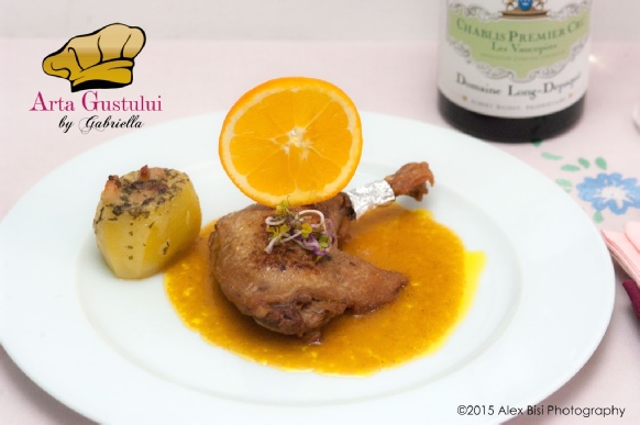 Albert Bichot, Arta gustului, Cave Royale Declée, Chablis Premier Cru, Gabriella Pascaru Bisi, Les Vaucopins, Rata à l’orange cu barcute umplute de cartofi, sos Chablis orange si o poveste cu vin
