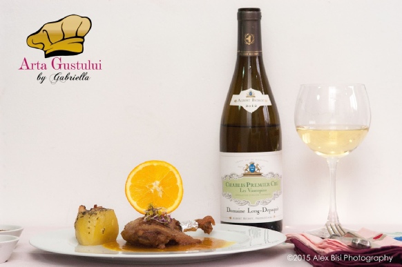 Albert Bichot, Arta gustului, Cave Royale Declée, Chablis Premier Cru, Gabriella Pascaru Bisi, Les Vaucopins, Rata à l’orange cu barcute umplute de cartofi, sos Chablis orange si o poveste cu vin