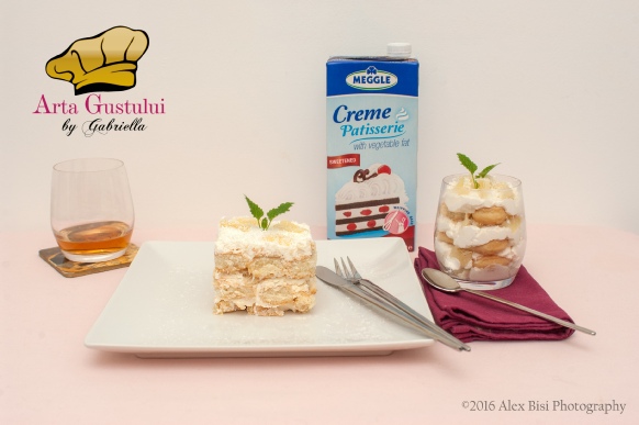 Tiramisu exotic cu ananas, rom, cognac si Maraschino Arta gustului, Creme Patisserie Meggle, Desert, Deserturi delicioase, Frisca Meggle, Gabriella Pascaru Bisi, Meggle, Meggle Romania, Tiramisu exotic cu ananas rom cognac si Maraschino