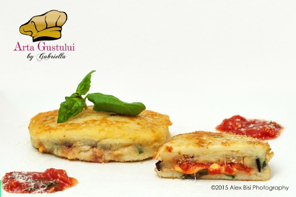 Cordon bleu de cartofi cu vinete à la Parmigiana Arta gustului, Cordon bleu de cartofi cu vinete à la Parmigiana, Gabriella Pascaru Bisi, Legume & Zarzavaturi